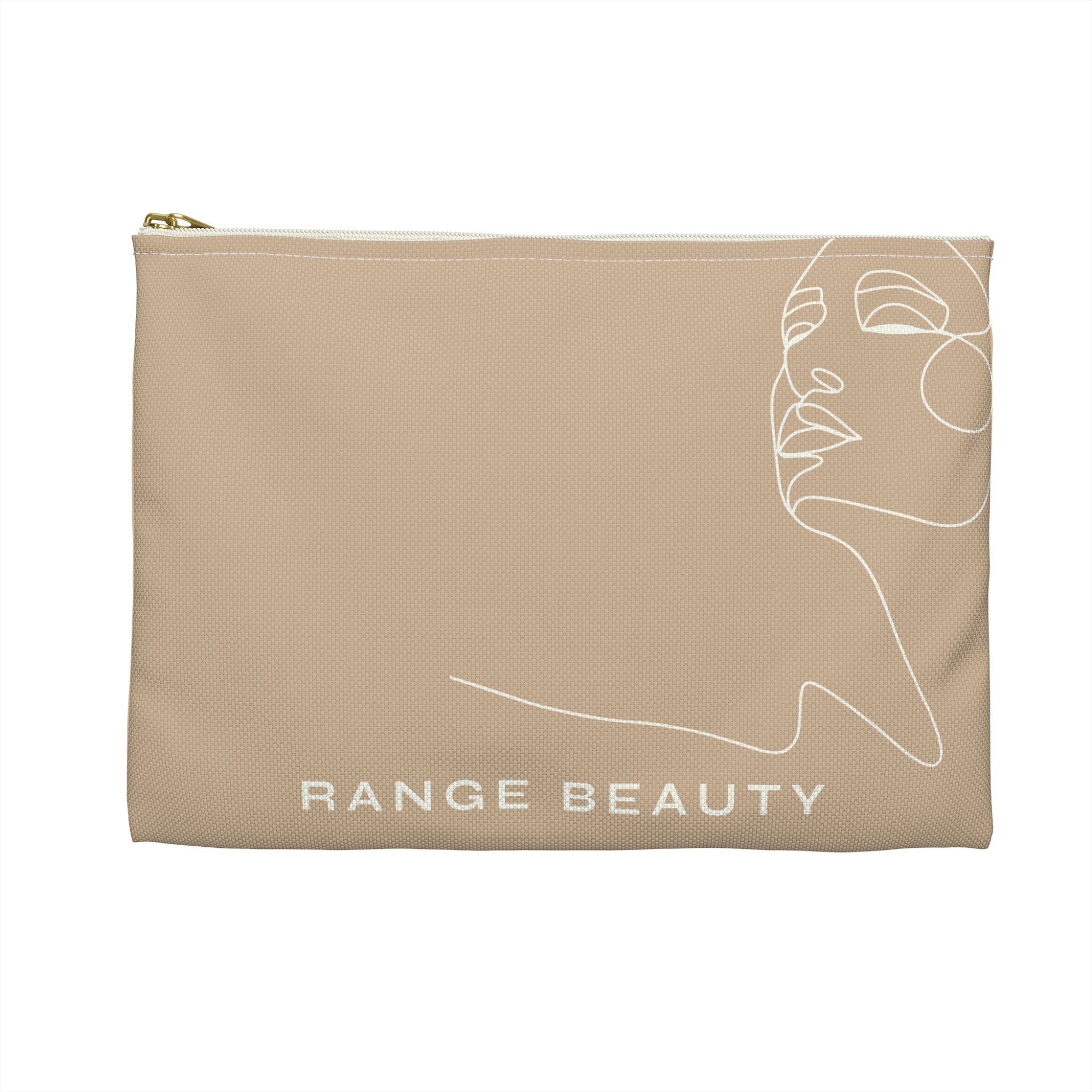Range Beauty Make-up Brush Holder Pouch - White Zipper