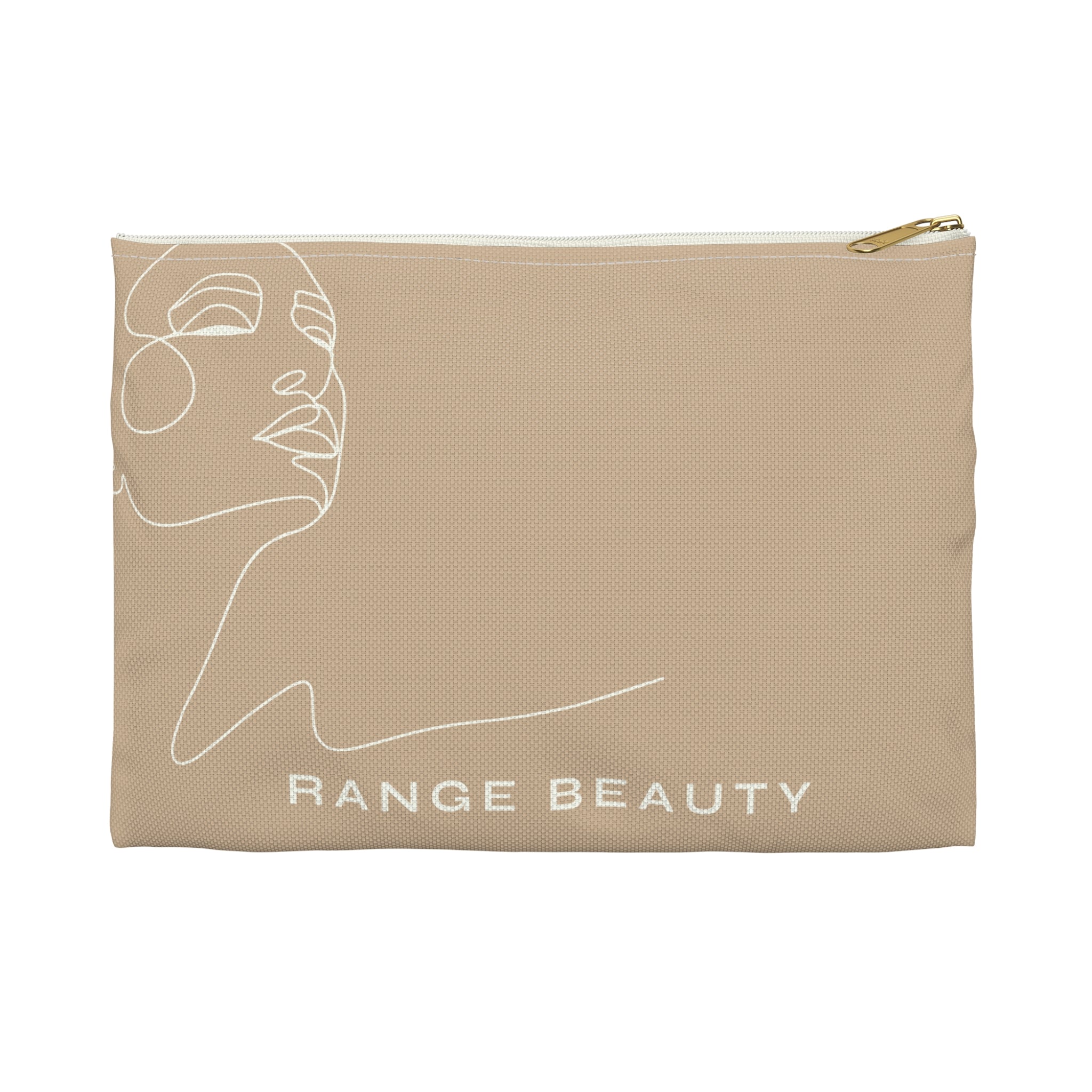 Range Beauty Make-up Brush Holder Pouch - White Zipper